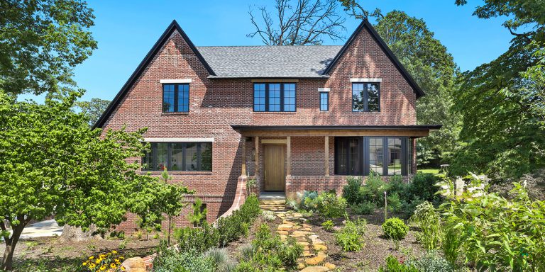Front entry of a brick home