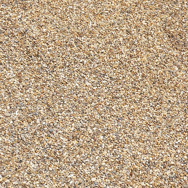 Fine, smooth, rounded pea gravel